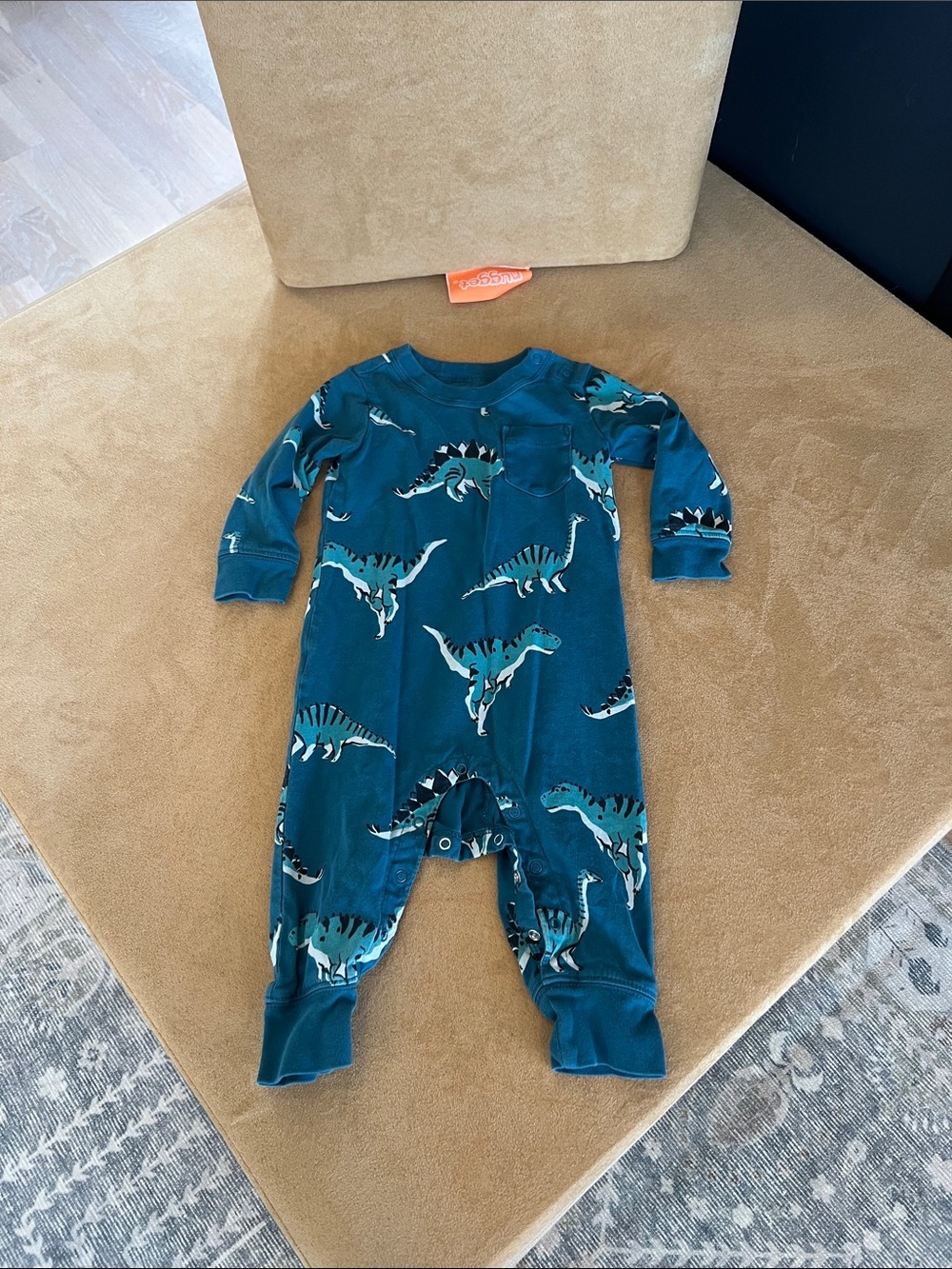 Tea Collection Teal Dinosaur One-Piece 9-12 months